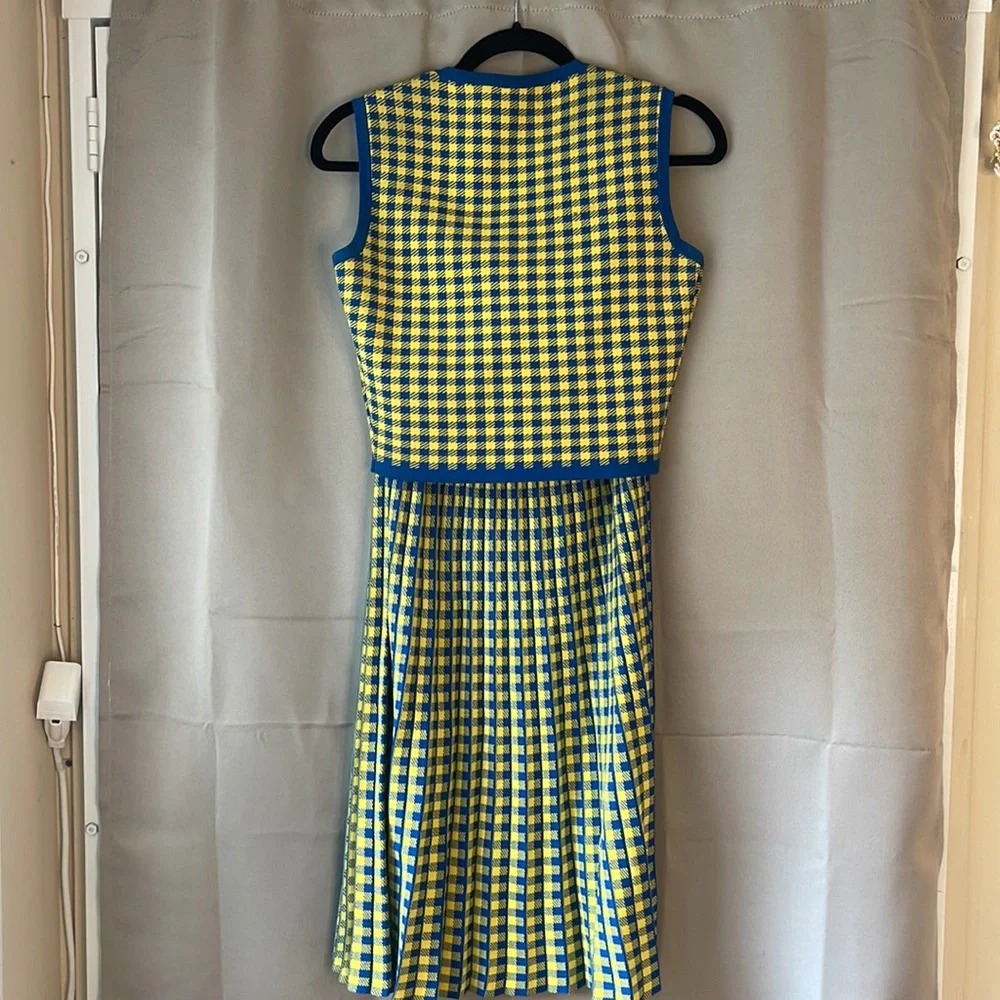 Derek Lam 10 Crosby Pleated Gingham Midi Skirt Set - Picture 11 of 14